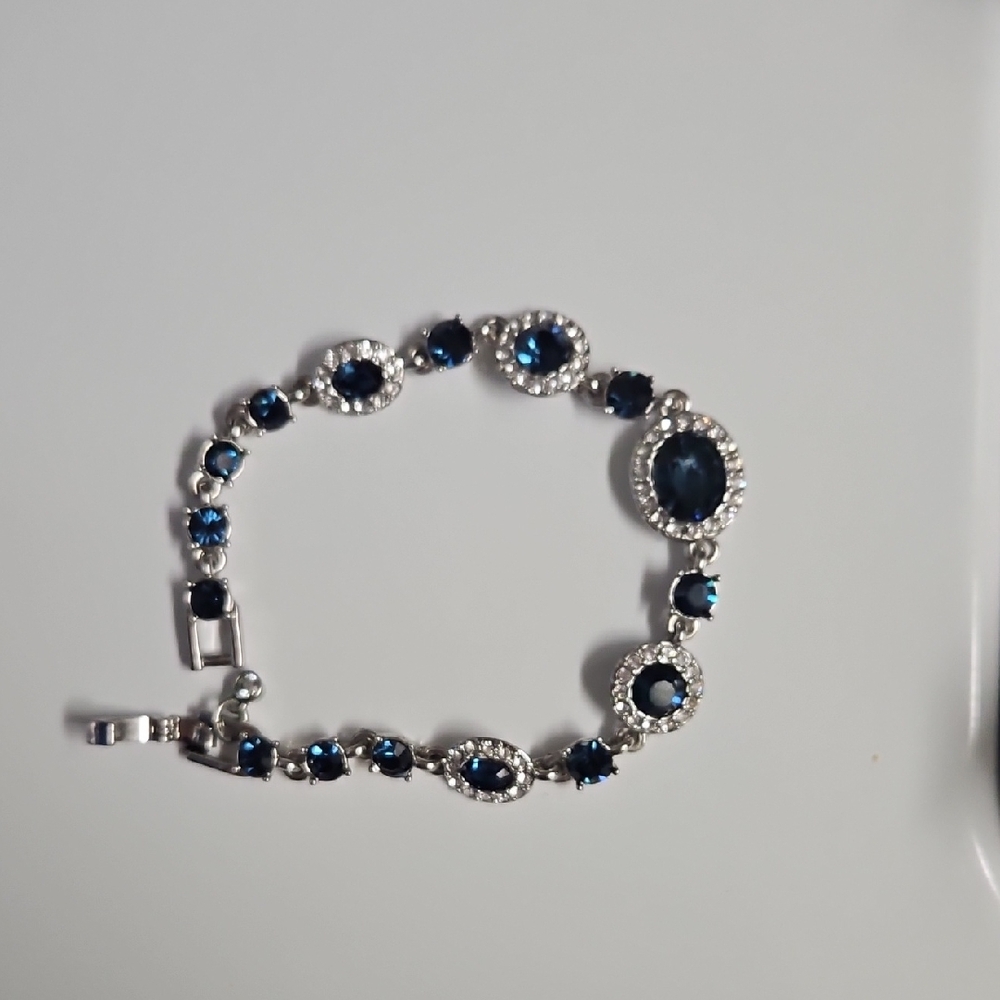 Givenchy Blue Glass and Rhinestone bracelet